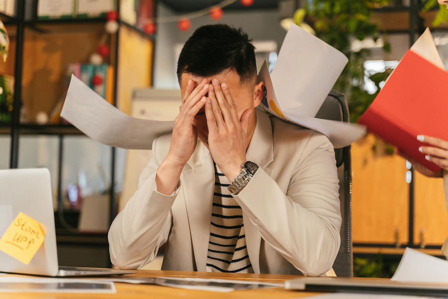 stressed man with adhd